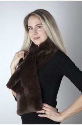 Dark brown rex fur scarf